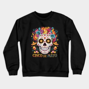 Cinco De Mayo Women Girl Kids Mexican Skull Fiesta 5 De Mayo Crewneck Sweatshirt